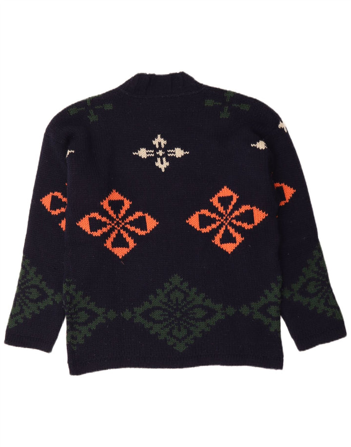 Foxhound - Jersey con cuello de tortuga para hombre, talla grande, color azul marino, floral