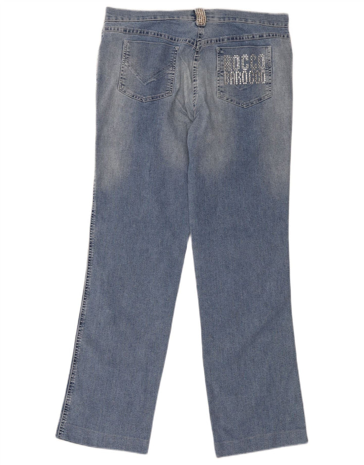 Roccobarocco Vaqueros Rectos Gráficos Mujer W34 L31 Algodón Azul