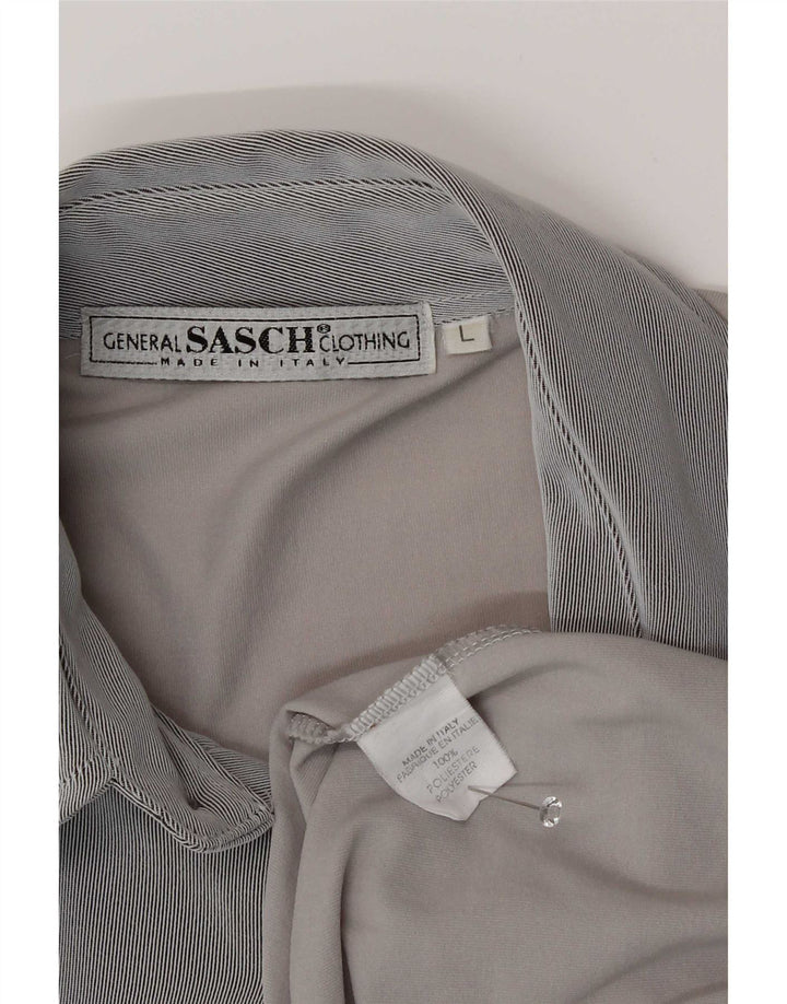 Sasch Hombre Camisa De Manga Corta Grande Gris Colorblock Poliéster