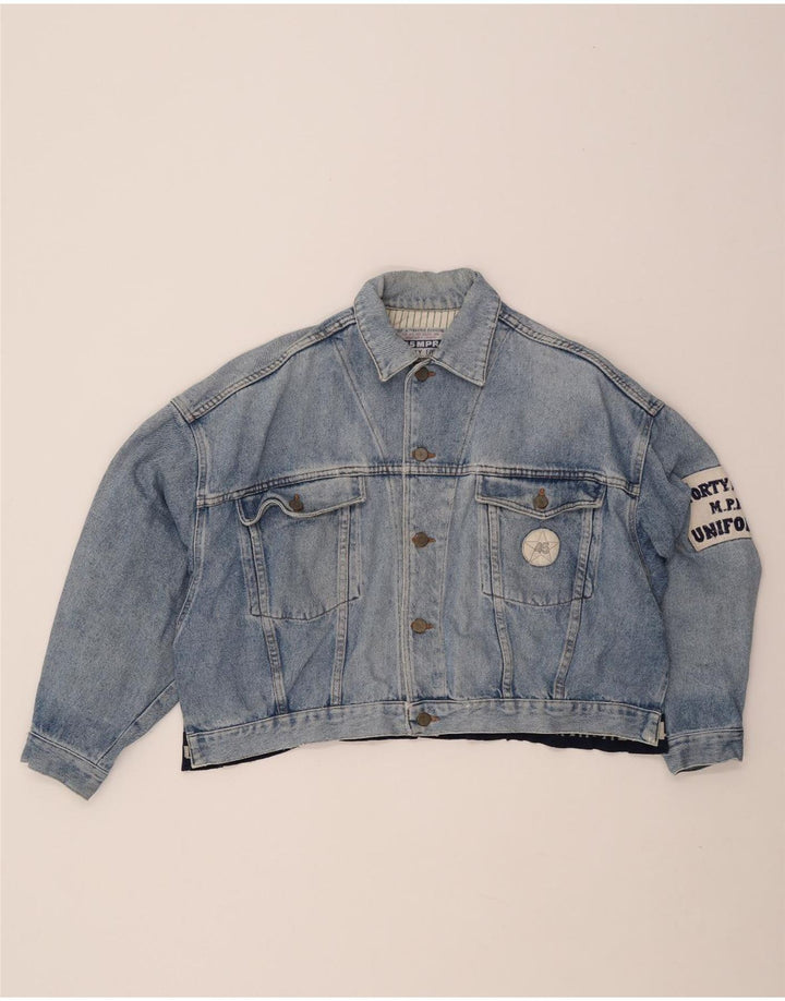 UNIFORM Chaqueta vaquera corta con gráfico para mujer Reino Unido 40 Grande Azul