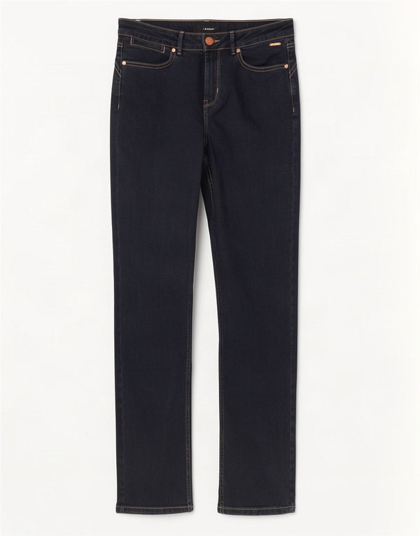Marks & Spencer Vaqueros Rectos para Mujer UK 12 Medium W30 L31 Azul Marino Algodón