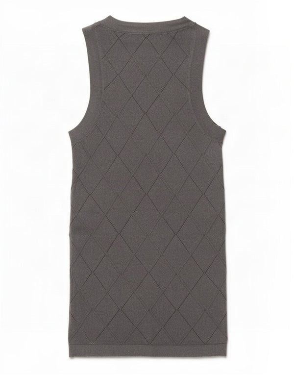 Zara Mujer Chaleco Top UK 6 XS Gris Geométrico Viscosa