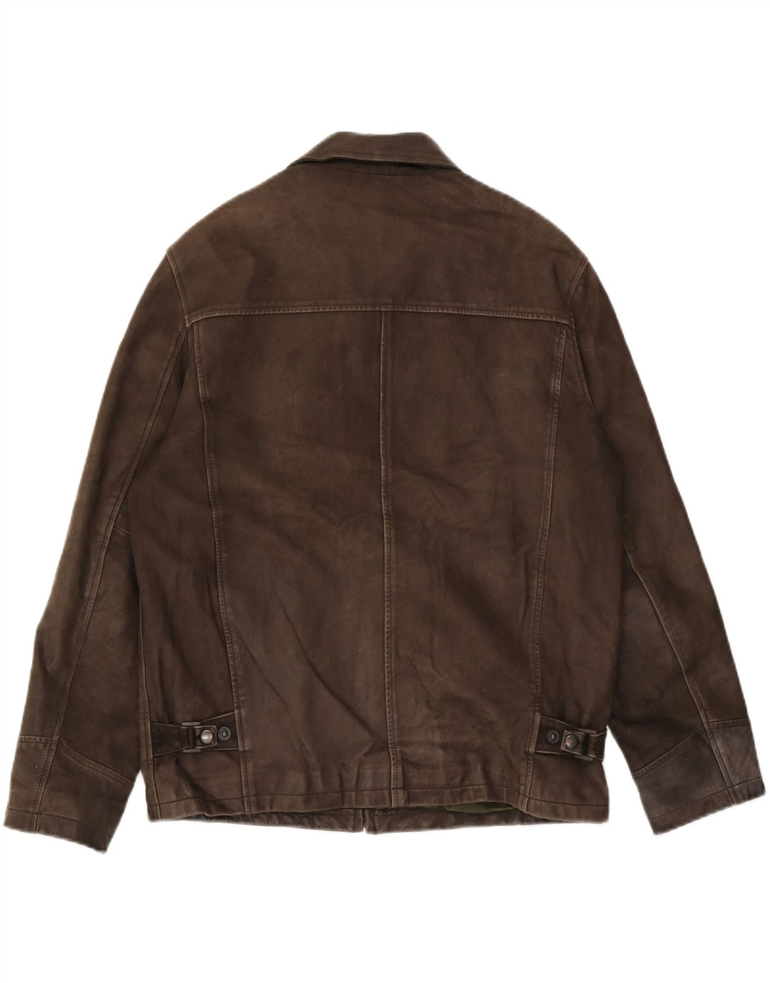 Zara Chaqueta De Cuero Para Hombre UK 38 Cuero Marrón Medio