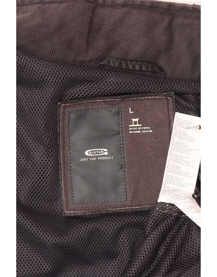 G-Star Chaqueta Bomber Militar para Hombre UK 40 Grande Algodón Negro