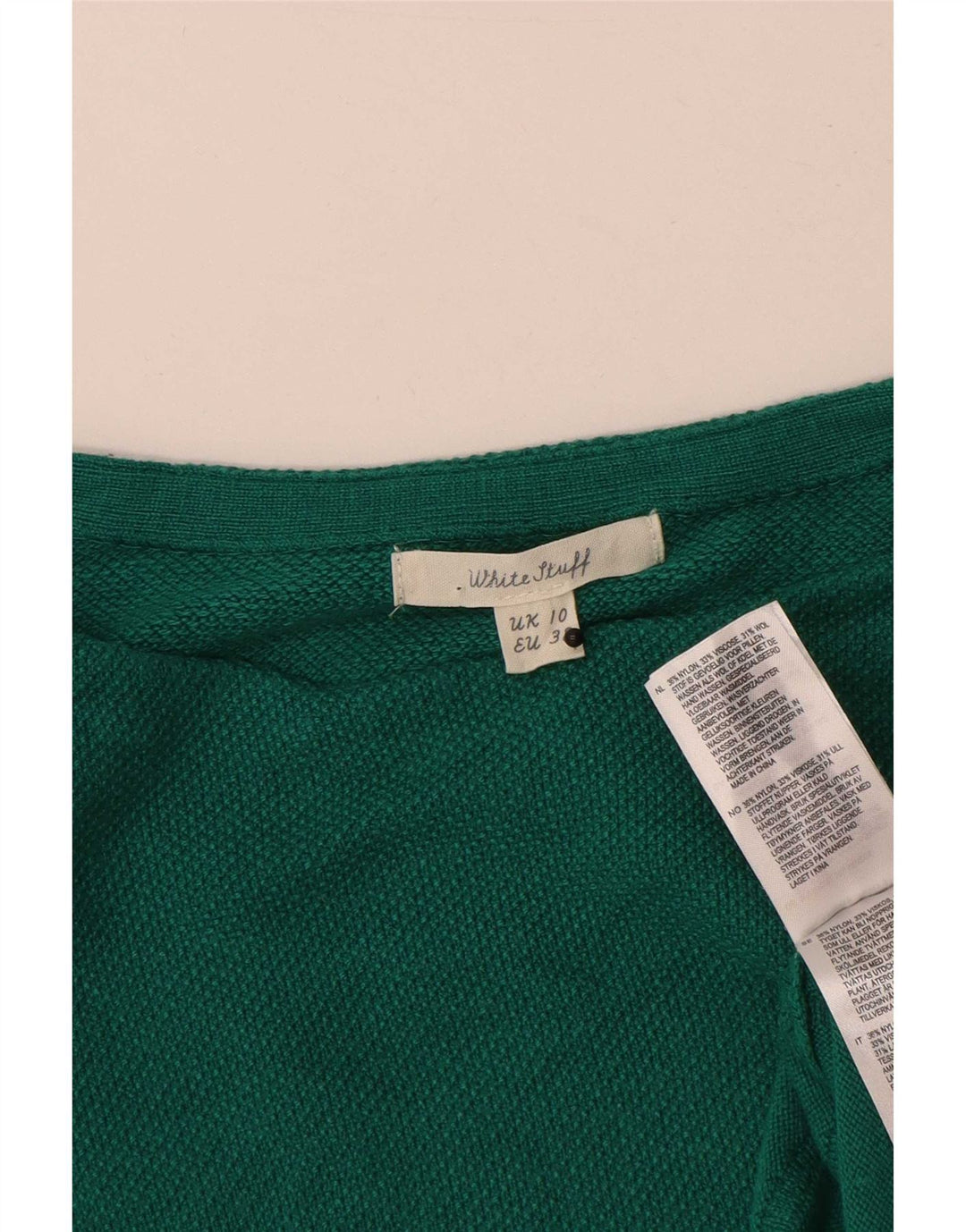 White Stuff - Jersey extragrande con cuello barco para mujer, talla S, color verde