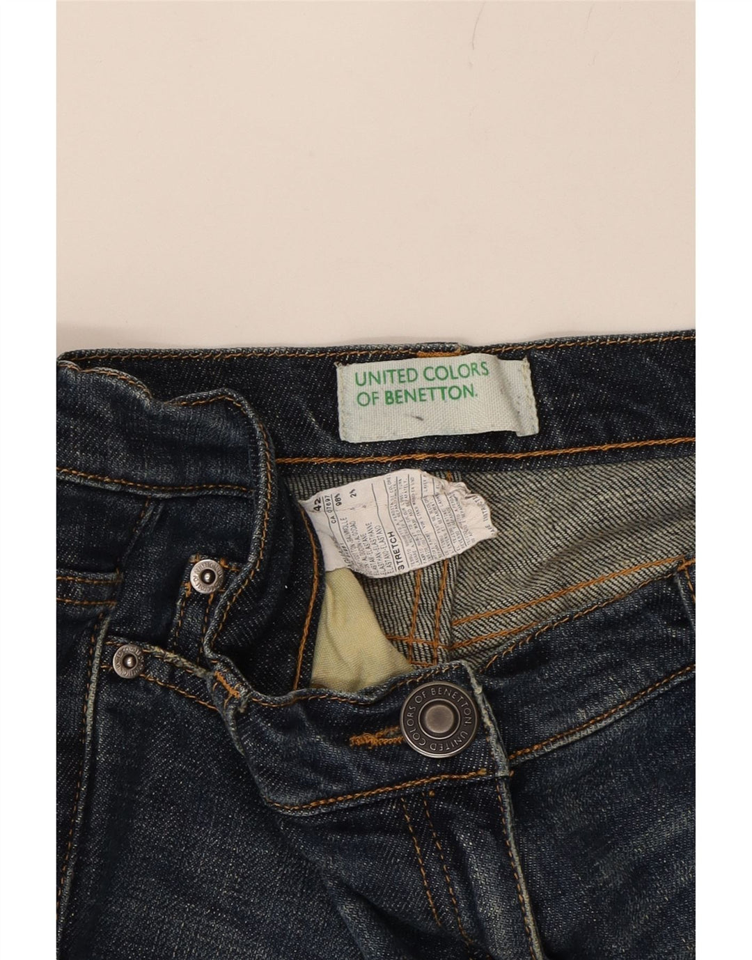 BENETTON Womens Cropped Jeans IT 42 Medium W30 L20 Blue Cotton Vintage Benetton and Second-Hand Benetton from Messina Hembry 