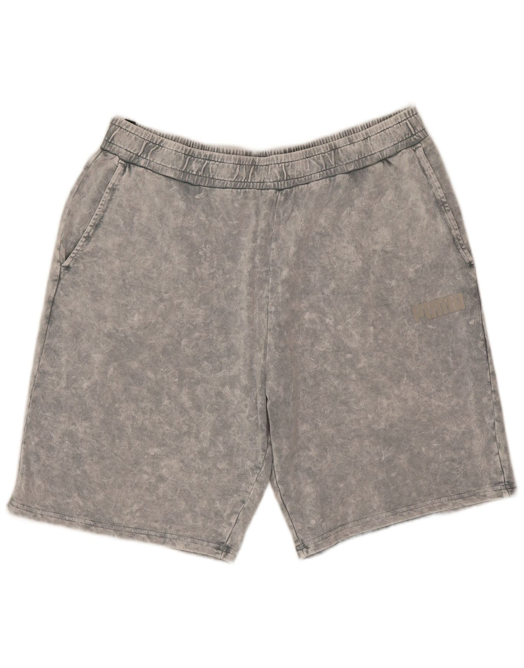 Puma Pantalones cortos deportivos para hombre 2XL Gris Tie Dye Algodón