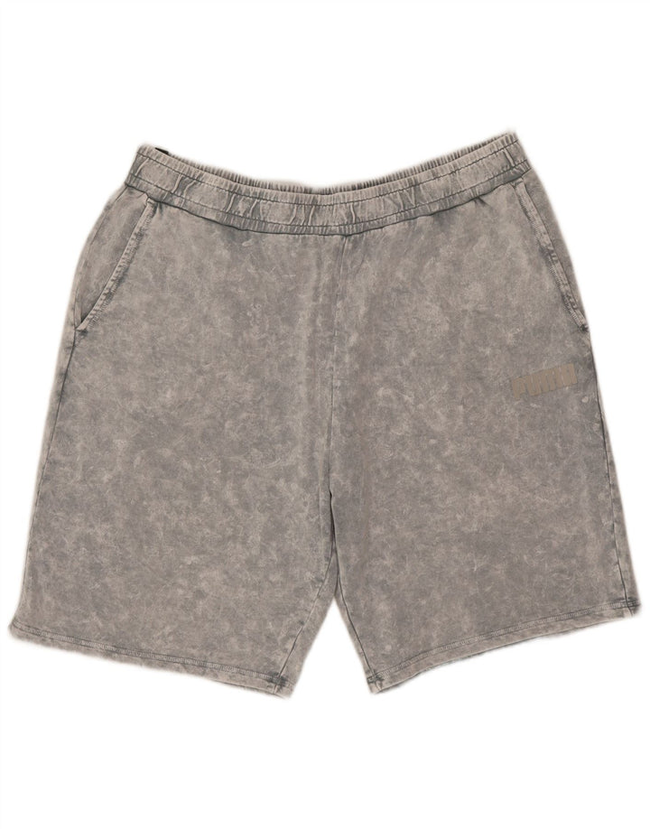 Puma Pantalones cortos deportivos para hombre 2XL Gris Tie Dye Algodón