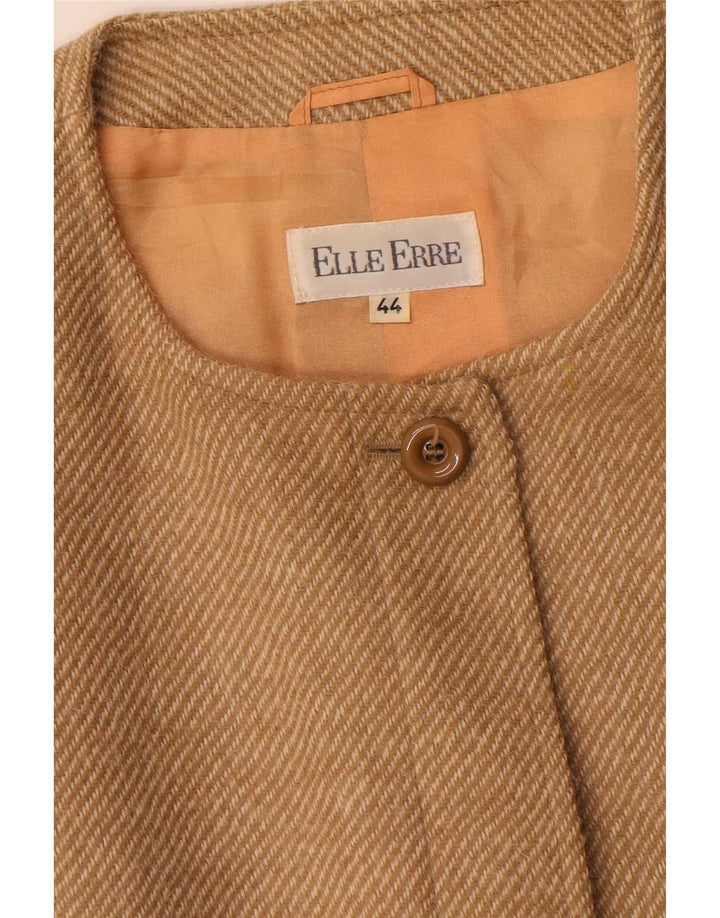 Elle Erre Chaqueta tipo blazer larga para mujer IT 44 Medium Beige Pinstripe