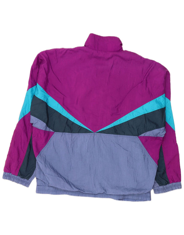 Diadora Hombre Chaqueta De Chándal Top XL Nylon Color Block Morado