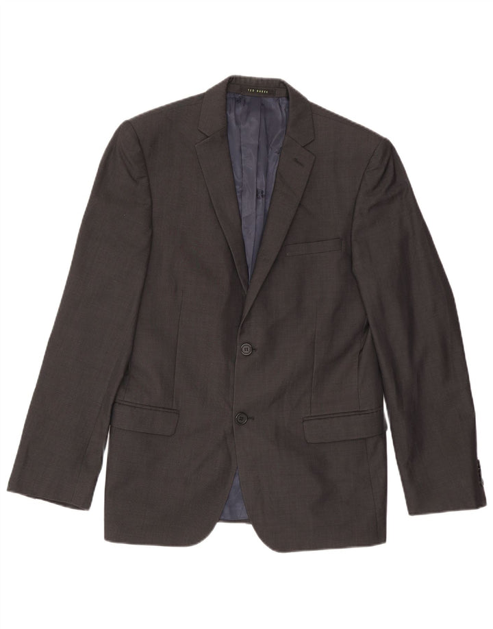 Ted Baker Chaqueta tipo blazer de 2 botones para hombre UK 38 Lana gris medio