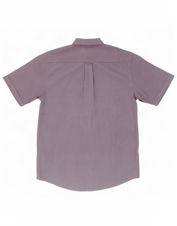 James Perse Camisa de manga corta para hombre Poliéster a cuadros azul pequeño