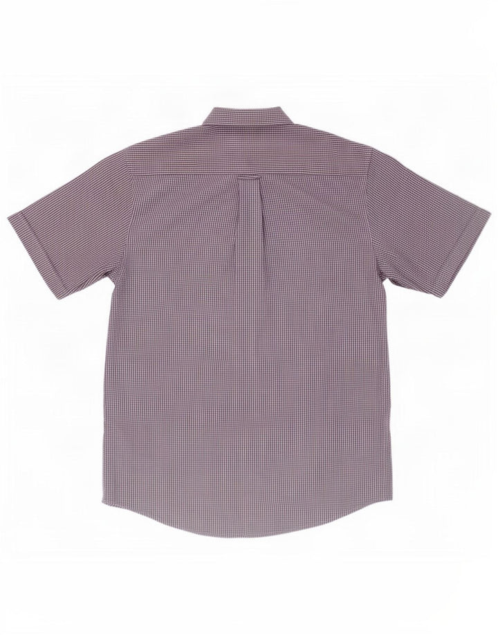 James Perse Camisa de manga corta para hombre Poliéster a cuadros azul pequeño