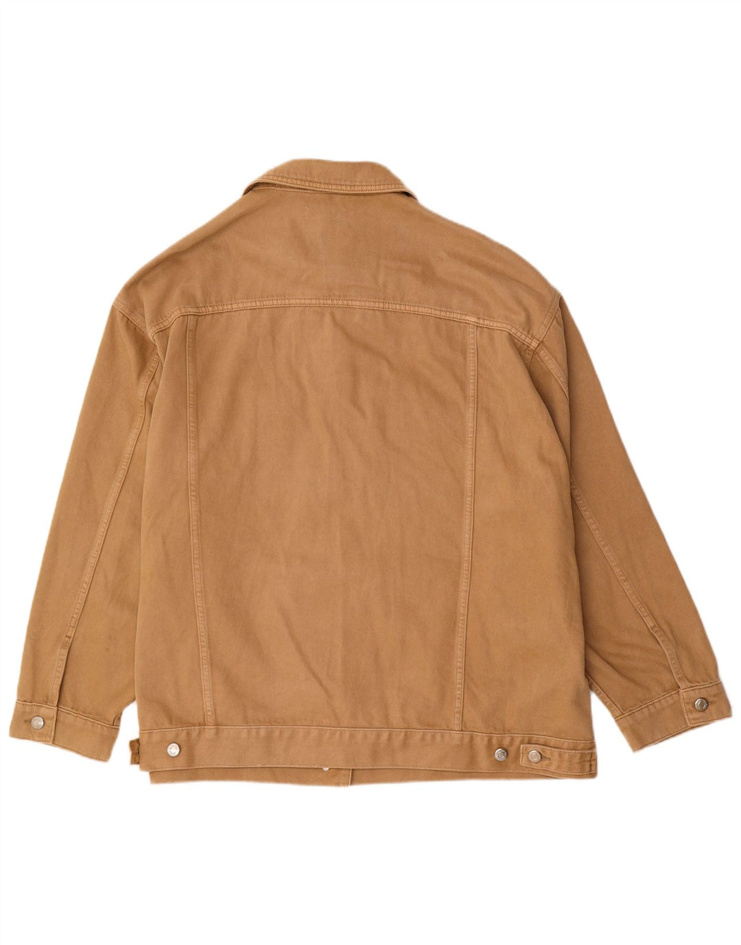 Zara Mujer Chaqueta Vaquera Extragrande UK 40 XL Algodón Marrón