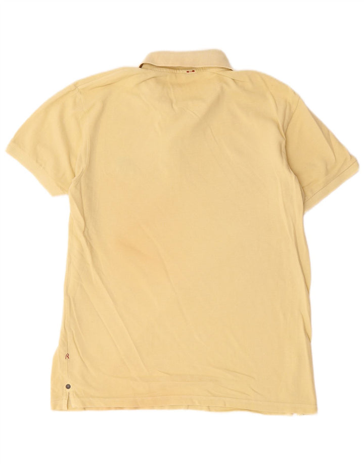 Replay Polo para hombre de algodón amarillo grande