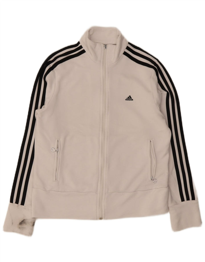 Adidas - Chaqueta de chándal para mujer, talla 40, poliéster blanco grande