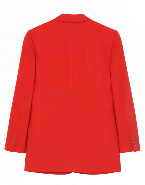 Vintage hombres doble pecho chaqueta blazer IT 48 medio rojo nueva lana