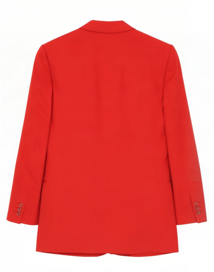Vintage hombres doble pecho chaqueta blazer IT 48 medio rojo nueva lana