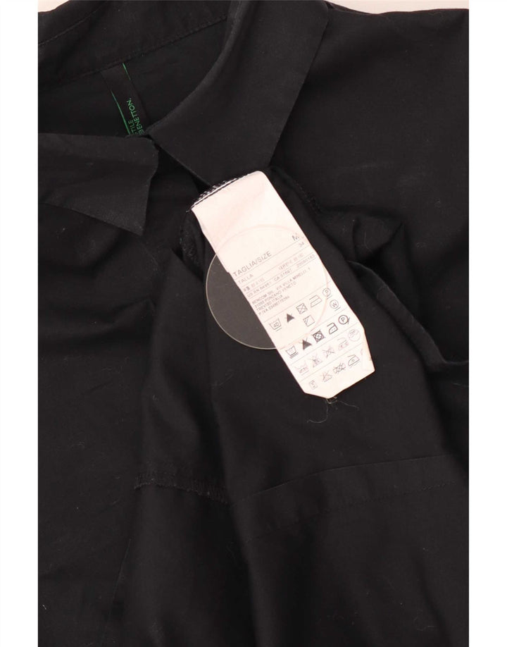 Camisa Benetton Mujer ES 42 Mediano Negro Algodón