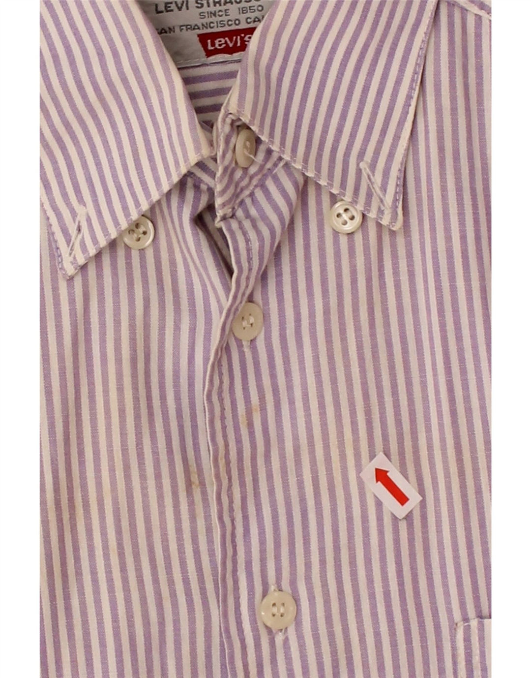LEVI'S Mens Shirt Large Pink Striped Vintage Levi's and Second-Hand Levi's from Messina Hembry 