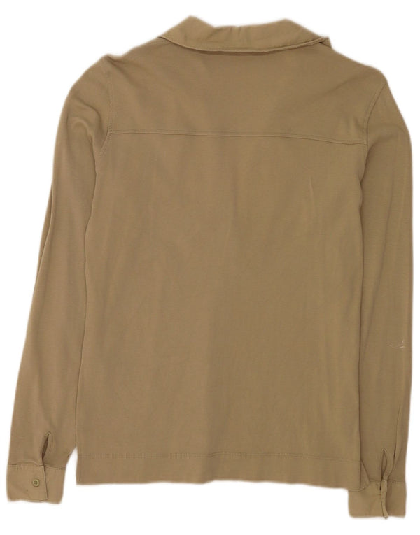 Reiss Polo de manga larga para mujer UK 44 Algodón beige medio