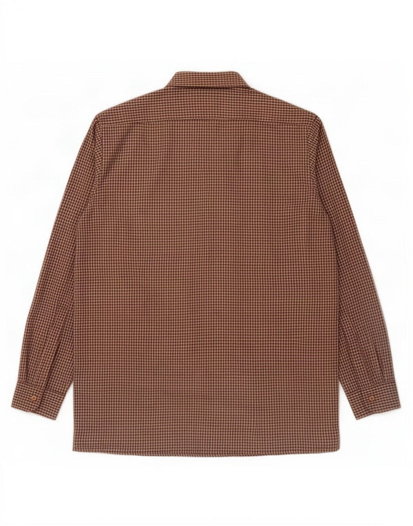 Gleneske Camisa de franela para hombre Talla 39 15 1/2 Mediano Beige Pata de gallo