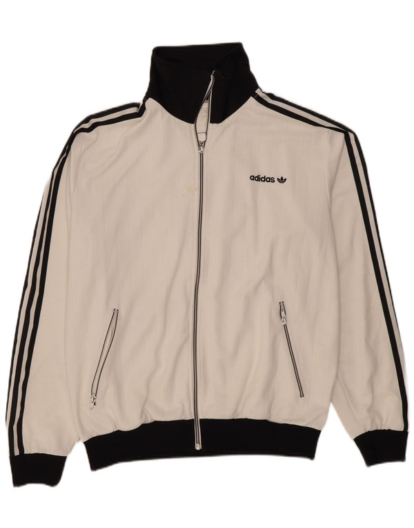 Adidas Hombre Chándal Top Chaqueta Grande Blanco Colorblock Algodón