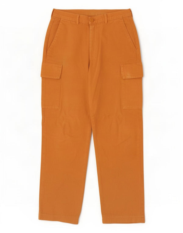 Benetton Pantalón Cargo Recto Hombre IT 48 Medium W30 L30 Algodón Naranja