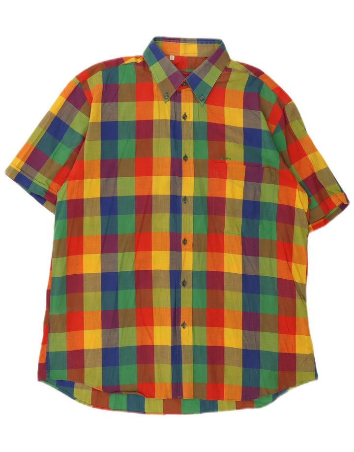 Ungaro Camisa Chemises para hombre Talla 41 16 Cuadros multicolores grandes