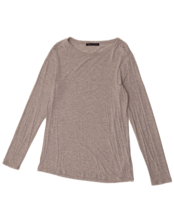 Marks & Spencer Top para mujer de manga larga UK 44 Modal gris medio