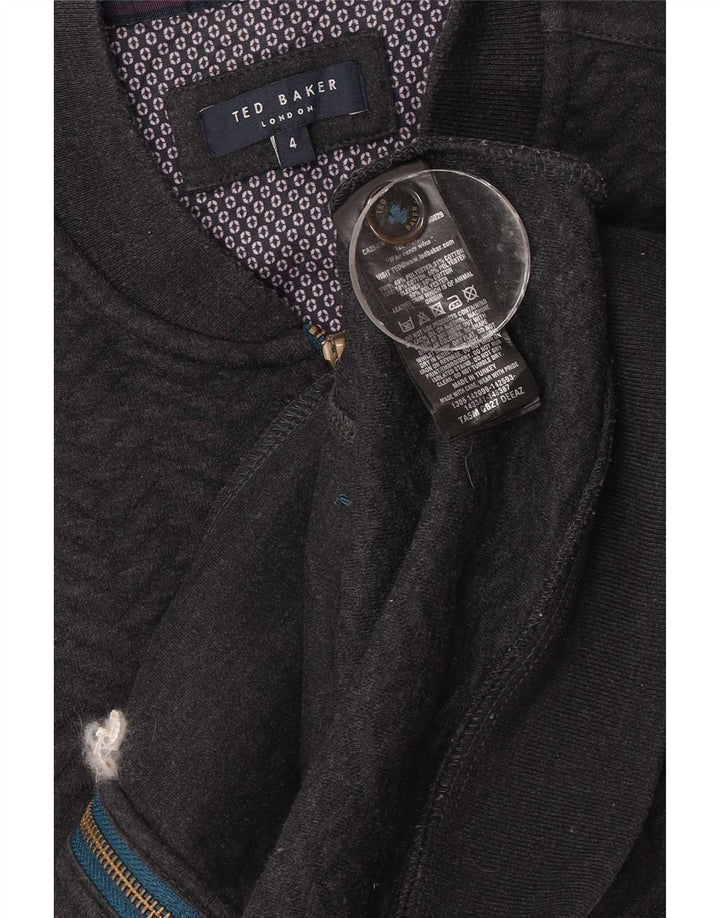 Ted Baker - Chaqueta de chándal para hombre, talla 4, poliéster en espiga gris grande