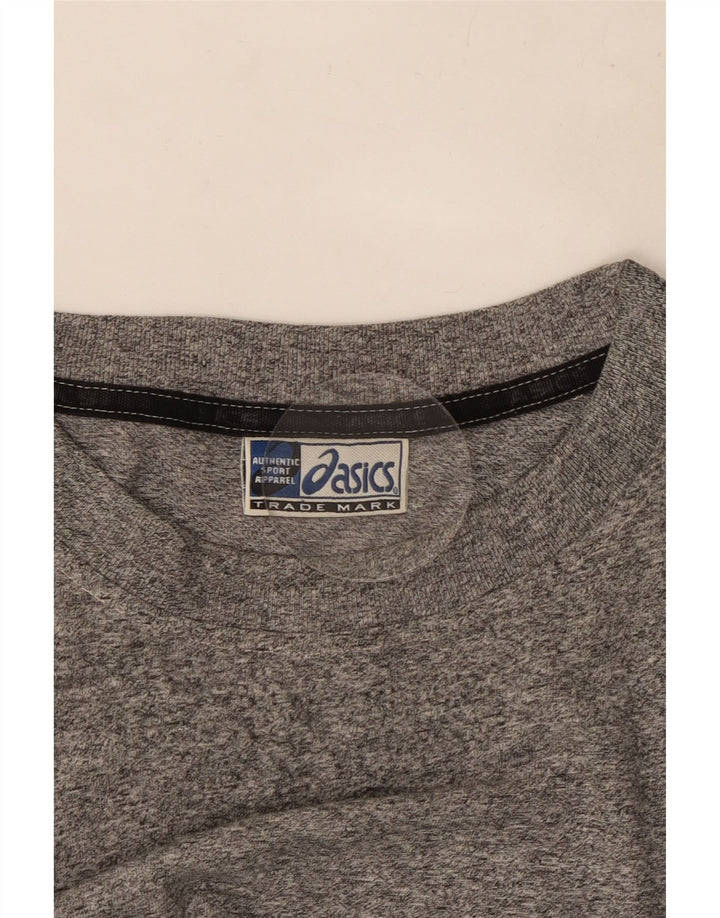 Asics - Camiseta para hombre, talla grande, algodón gris