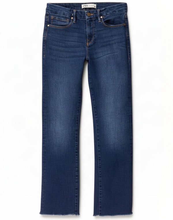 Zara Jeans rectos para mujer EU 38 Small W28 L29 Azul