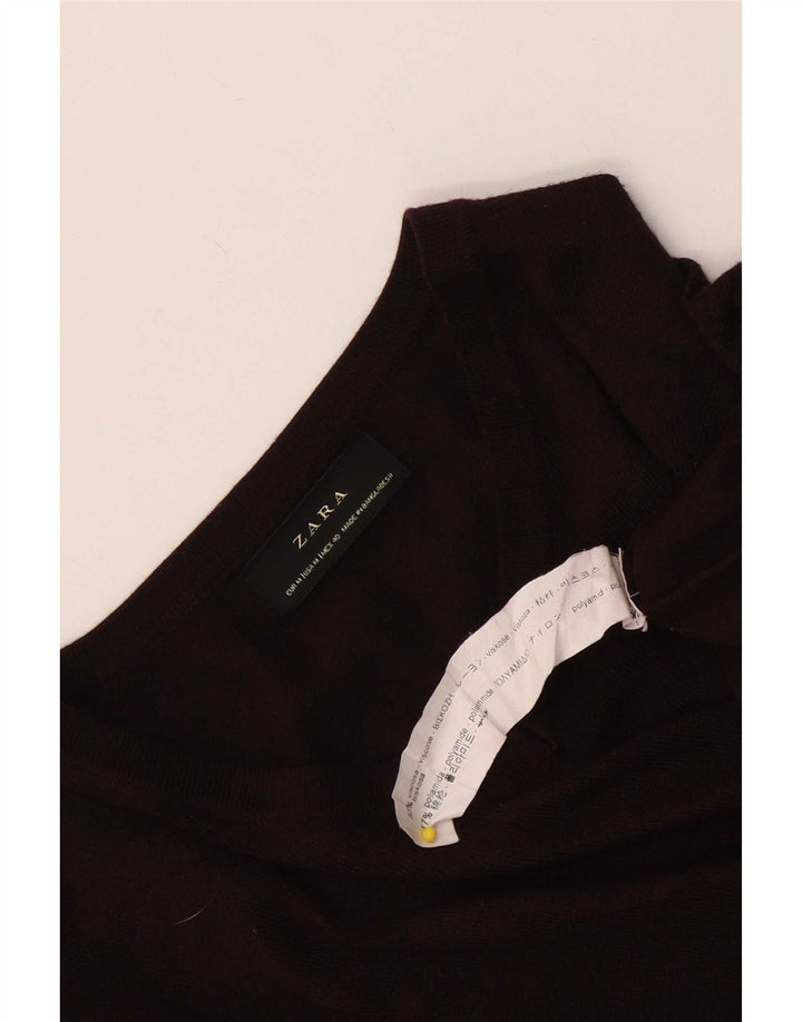 Zara Hombre Jersey Cuello Pico Viscosa Burdeos Medio