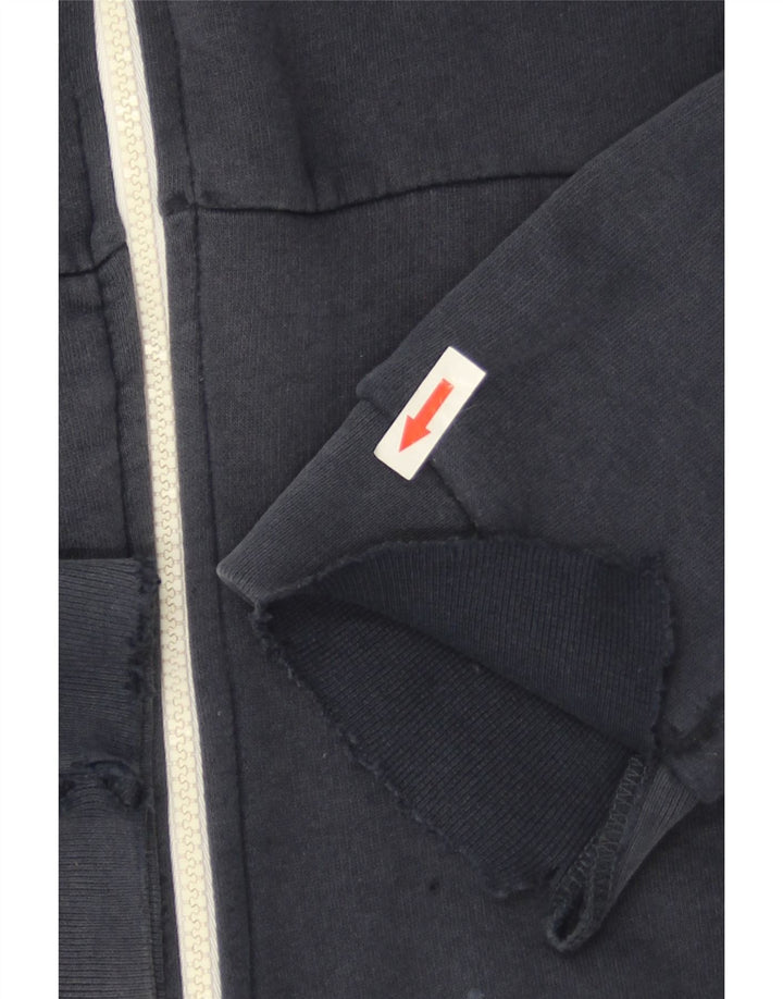 Zara Hombre Sudadera Con Capucha Y Cremallera Suéter Mediano Azul Marino Algodón