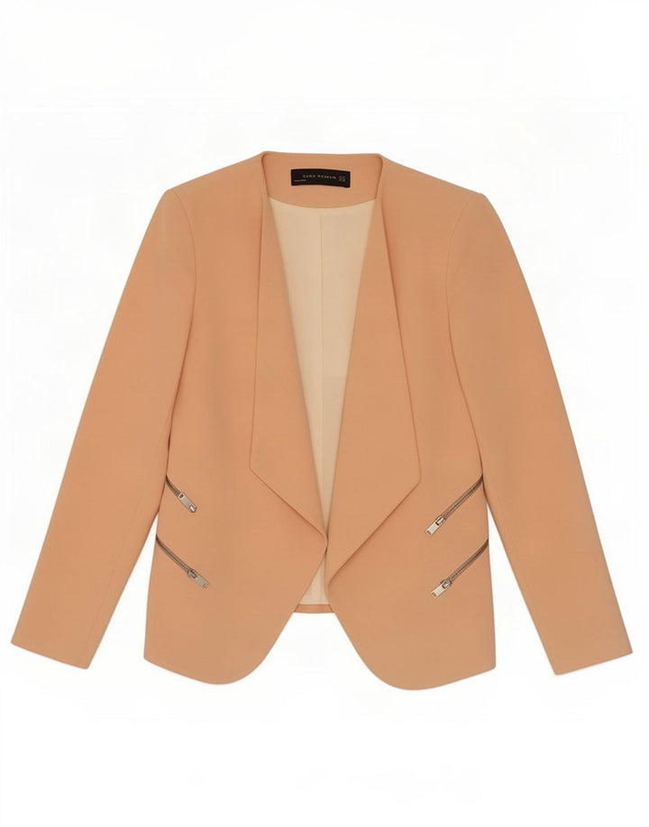 Zara Chaqueta Americana Abierta para Mujer UK 44 Poliéster Rosa Mediano
