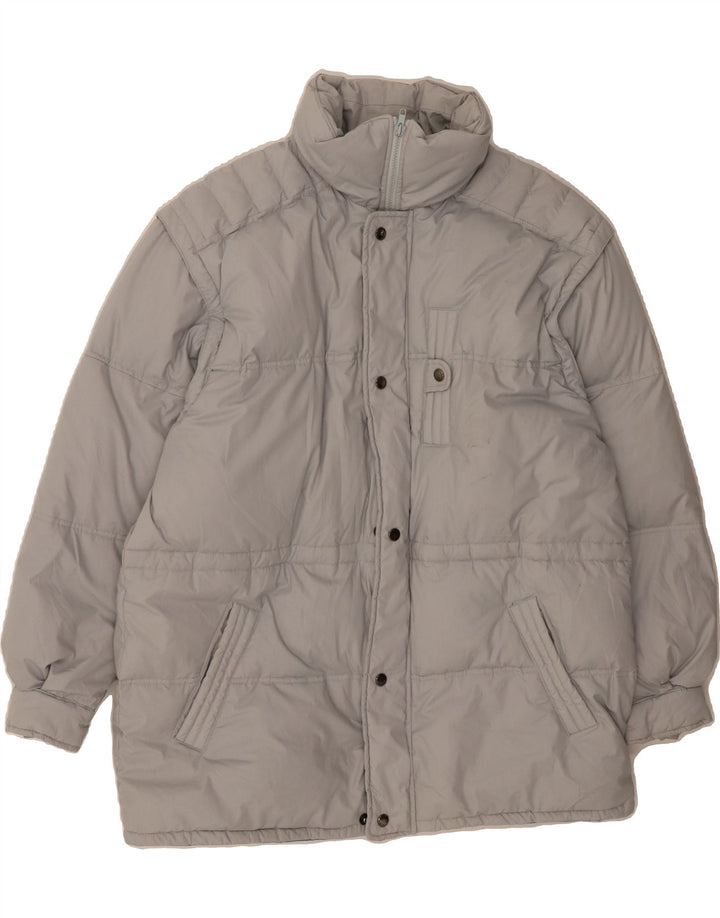 VINTAGE Mens Padded Coat UK 42 XL Grey Vintage Vintage and Second-Hand Vintage from Messina Hembry 