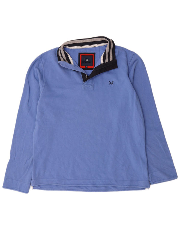 Crew Clothing - Sudadera con cuello y cremallera para hombre, talla XL, algodón azul