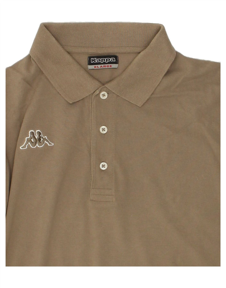 KAPPA Mens Polo Shirt XL Khaki Cotton Vintage Kappa and Second-Hand Kappa from Messina Hembry 