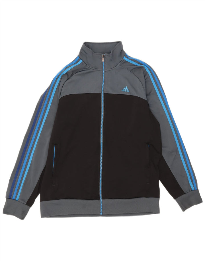 Adidas Hombre Chándal Top Chaqueta Grande Gris Colorblock Poliéster