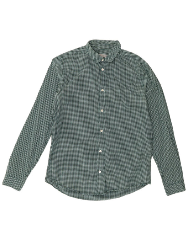 Camisa Cos para hombre de algodón a cuadros verde medio