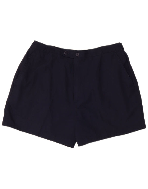 Vintage Hombres Chino Shorts W30 Medio Azul Marino Poliéster
