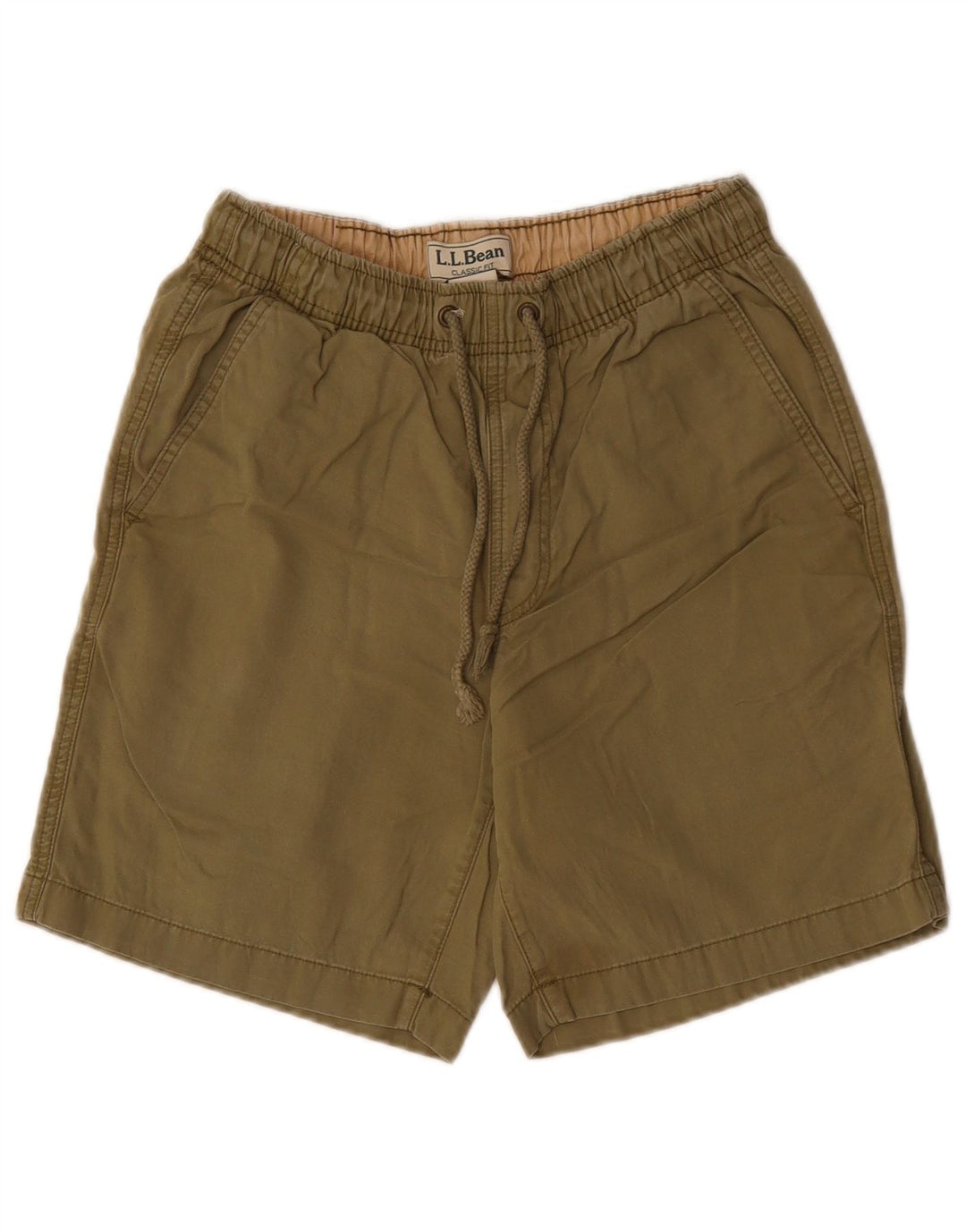 L.L.Bean Pantalones cortos de ajuste clásico para hombre pequeño W27 algodón caqui