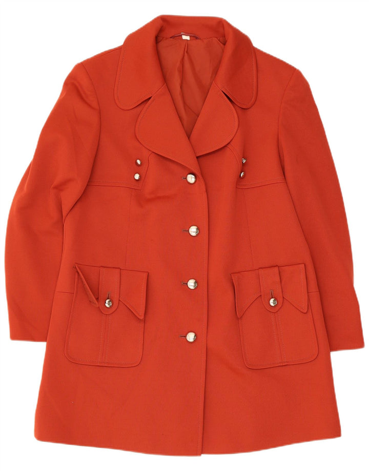 Vintage mujer abrigo Reino Unido 12 rojo medio