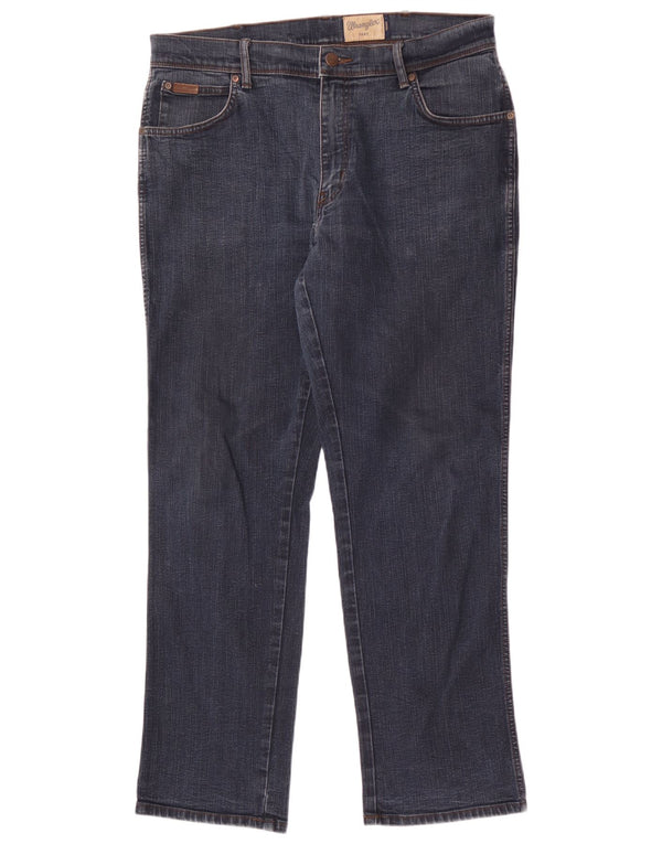 Wrangler Vaqueros rectos elásticos Texas para hombre W36 L32 Algodón azul marino