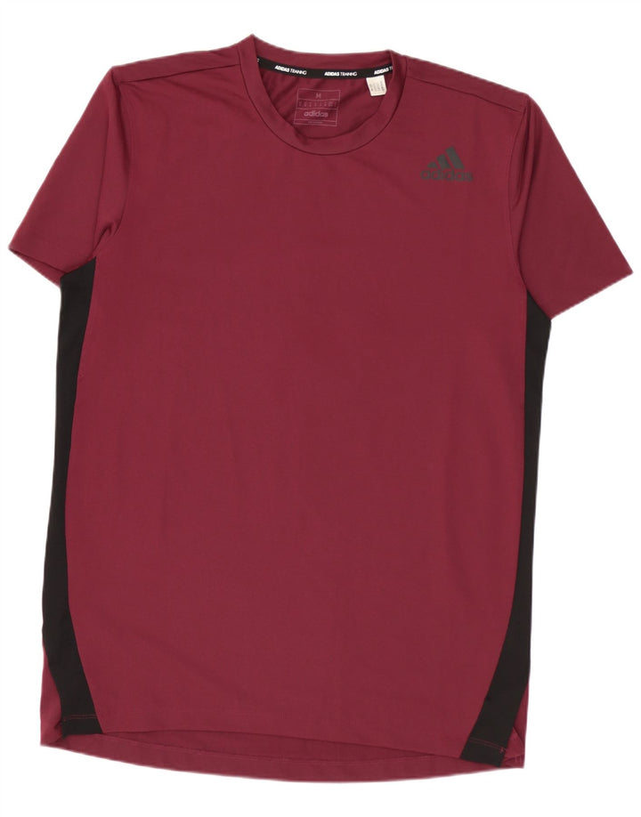 Adidas Hombre Camiseta Top Medium Borgoña Colorblock Poliéster