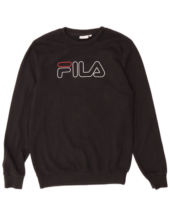 Fila Hombre Graphic Sudadera Jumper Pequeño Algodón Negro