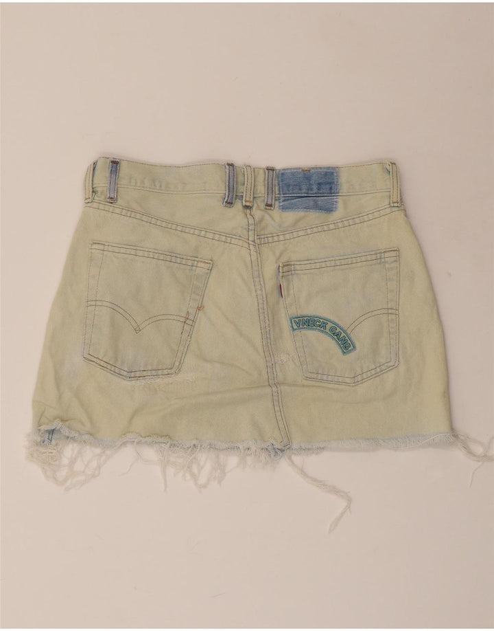 LEVI'S Minifalda vaquera desgastada para mujer W28 Algodón azul medio