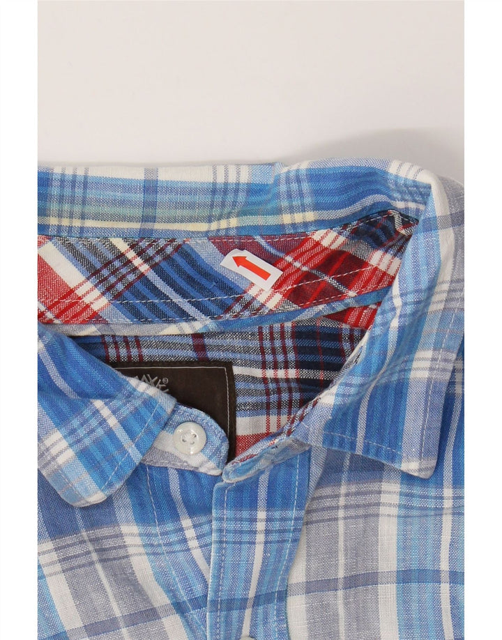 TIMBERLAND Mens Earthkeepers Slim Fit Short Sleeve Shirt Medium Blue Check Vintage Timberland and Second-Hand Timberland from Messina Hembry 
