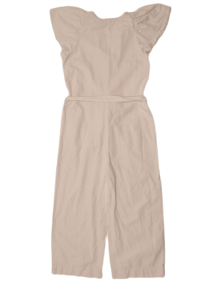 Zara Mujer Mono UK 12 Mediano Algodón Blanco